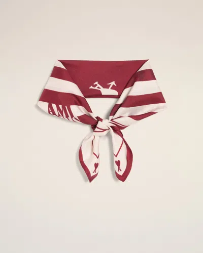 Ami Alexandre Mattiussi Red Silk Place Des Victoires Scarf Red In Brown