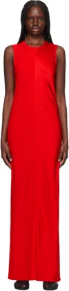 Ami Alexandre Mattiussi Ami Paris Sleeveless Maxi Dress In Coquelicot/632