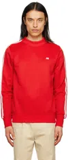 Ami Alexandre Mattiussi Red Striped Sweatshirt In Scarlet Red/681
