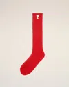 Ami Alexandre Mattiussi Red Wool Ami De Coeur Socks Red In Red