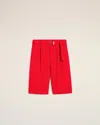 Ami Alexandre Mattiussi Wool Bermuda Shorts In Poppy
