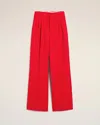Ami Alexandre Mattiussi Red Wool High Waist Large Trousers Red In Poppy
