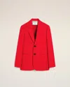 Ami Alexandre Mattiussi Red Wool Semi-lined Jacket Red In Poppy