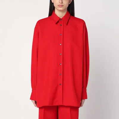 AMI ALEXANDRE MATTIUSSI RED WOOL SHIRT