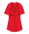Ami Alexandre Mattiussi Red Wool Shirt Dress With Ruff Red In Red