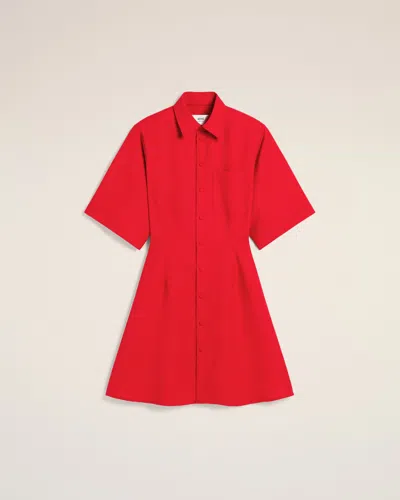 Ami Alexandre Mattiussi Ami Paris Short-sleeved Shirtdress In Coquelicot