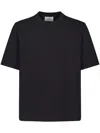 Ami Alexandre Mattiussi Relaxed Fit Black T-shirt With Subtle Embroidery In Black