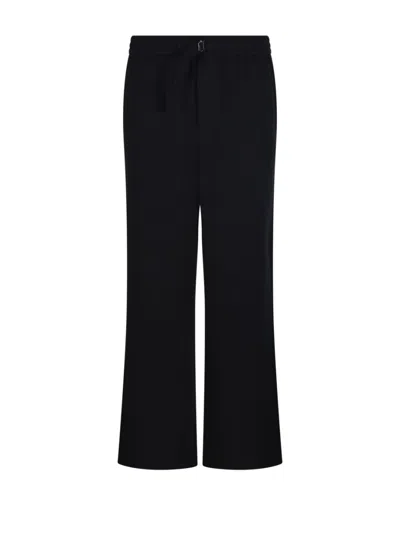 AMI ALEXANDRE MATTIUSSI RELAXED FIT BLACK TROUSERS