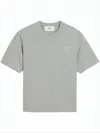 Ami Alexandre Mattiussi Relaxed Fit Grey Cotton T-shirt With Subtle Logo In Gray