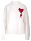 Ami Alexandre Mattiussi Ami Paris Turtleneck Sweater Ami De Coeur White Men In Animal Print
