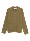 Ami Alexandre Mattiussi Collared Crewneck Sweater Ribbed Texture In Brown