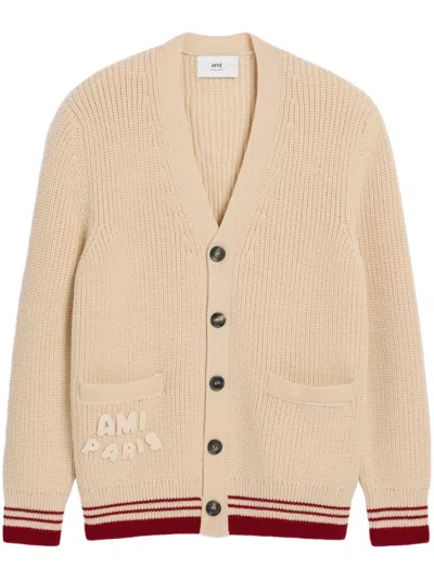 AMI ALEXANDRE MATTIUSSI RIBBED CARDIGAN