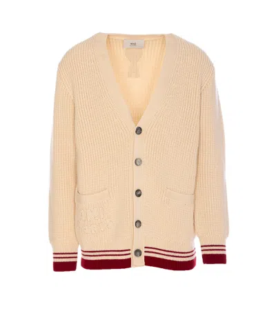 AMI ALEXANDRE MATTIUSSI RIBBED CARDIGAN