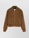Ami Alexandre Mattiussi Ribbed Collar Blazer Side Pockets In Brown