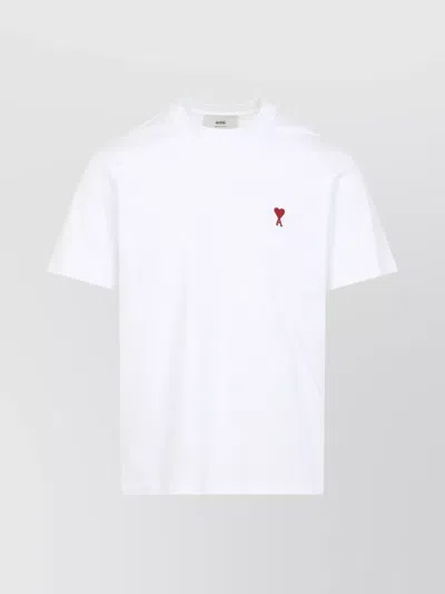 AMI ALEXANDRE MATTIUSSI RIBBED CREW NECK COTTON T-SHIRT