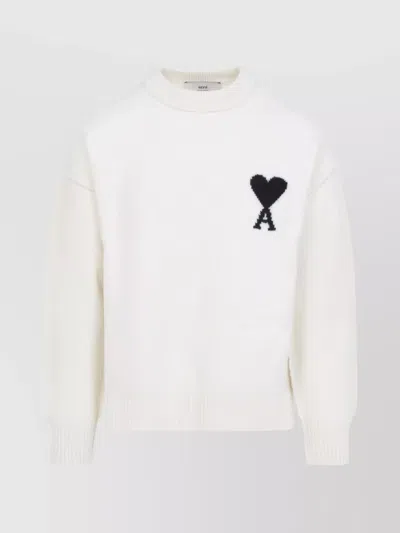AMI ALEXANDRE MATTIUSSI RIBBED CREWNECK SWEATER WITH CUFFS AND HEM