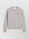 Ami Alexandre Mattiussi Ribbed Crewneck Sweater With Long Sleeves