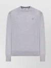 Ami Alexandre Mattiussi Ami Paris Ribbed Hem Sweater With Embroidered Logo In Gray