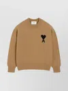 Ami Alexandre Mattiussi Ami Bronze Knit Sweater With Inside-out Seams And Heart Logo In Brown