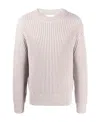 Ami Alexandre Mattiussi Ribbed-knit Crew-neck Jumper In Pink
