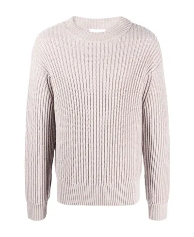 Ami Alexandre Mattiussi Ribbed-knit Crew-neck Jumper In Pink