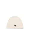 Ami Alexandre Mattiussi Ami Paris Wool Ami Paris De Coeur Beanie In Neutral