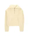 Ami Alexandre Mattiussi Ribbed Knit Sweater With Stand Collar In Neutral