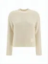 Ami Alexandre Mattiussi Ribbed Knit Sweater With Subtle Patch Detail In White
