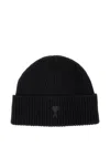 Ami Alexandre Mattiussi Ami Paris Ami De Coeur Black Wool Hat Men