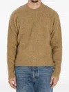 Ami Alexandre Mattiussi Alpaca And Wool Blend Long Sleeve Sweater In Orange