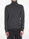 Ami Alexandre Mattiussi Ami Paris Charcoal Cashmere Blend Sweater In Gray