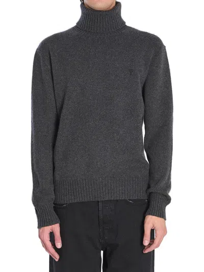 AMI ALEXANDRE MATTIUSSI RIBBED TURTLENECK SWEATER