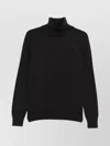 Ami Alexandre Mattiussi Ribbed Turtleneck Sweater Long Sleeves In Black