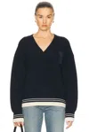 Ami Alexandre Mattiussi Ribbed V Neck Sweater