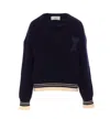 Ami Alexandre Mattiussi Wool Ribbed V-neck Sweater Sweater Preppy Style Ribbed Wool. In Blue