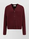 Ami Alexandre Mattiussi Ami Paris Cardigan Ami De Coeur Cherry Color In Wool And Cashmere Men In Brown