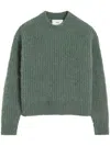 Ami Alexandre Mattiussi Alpaca Mohair Ribbed Sweater Beige In Grey