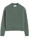Ami Alexandre Mattiussi Alpaca Mohair Ribbed Sweater Beige In Grey