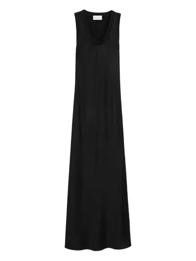 Ami Alexandre Mattiussi Ami Ribbed Trim Sleeveless Dress In Black