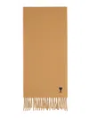 Ami Alexandre Mattiussi Rich Brown Wool Scarf With Soft Texture In Brown