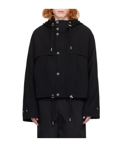 Ami Alexandre Mattiussi Rope And Hooded Casual Jacket In Black