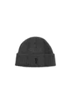 Ami Alexandre Mattiussi Ami Paris Ami Paris De Coeur Grey Wool Beanie In Black