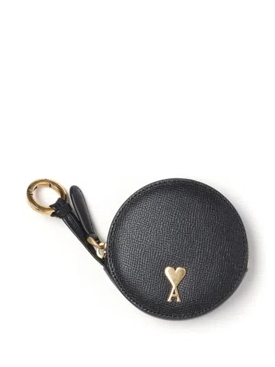 Ami Alexandre Mattiussi Round Black Leather Wallet