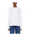 Ami Alexandre Mattiussi Ami De Caur Cotton Jersey Sweatshirt In White
