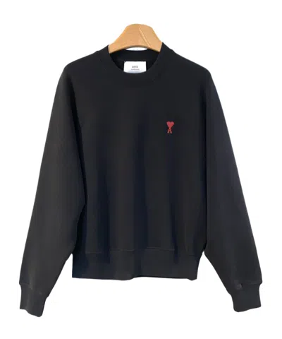AMI ALEXANDRE MATTIUSSI ROUND COLLAR LOGO SWEATER