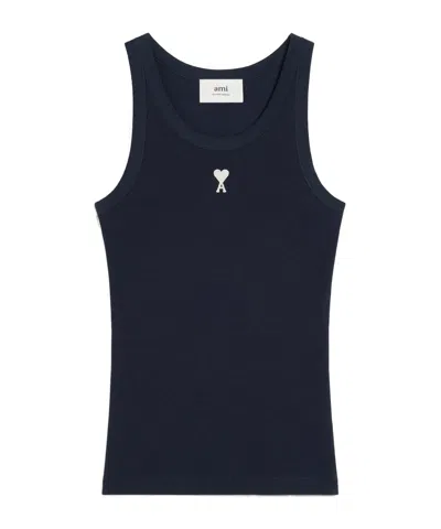 Ami Alexandre Mattiussi Round Collar Sleeveless Vest In Black