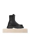 Ami Alexandre Mattiussi Round Head Lace-up Boots In Black