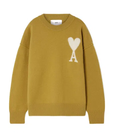 Ami Alexandre Mattiussi Round-neck And Long-sleeved Sweater In Brown