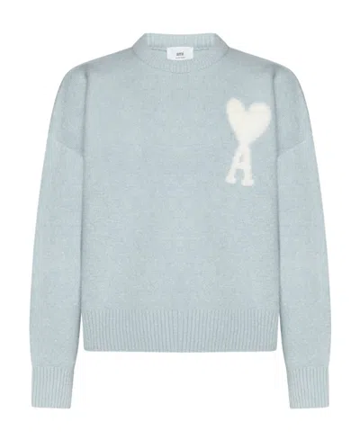 Ami Alexandre Mattiussi Round-neck And Long-sleeved Sweater In Green