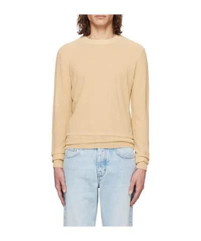 Ami Alexandre Mattiussi Round-neck Long-sleeved Sweater In Pink
